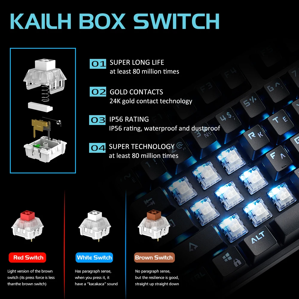 Profissional para Tablet Hexgears Teclado Mecânico Russo Keycap 108 Chave Kailh Interruptor Quente Gamer Desktop Gk705 - Imagem 3