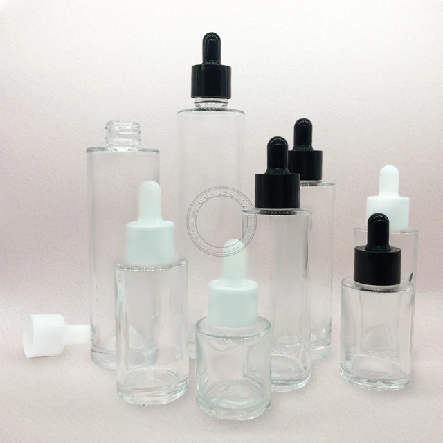 Flacon compte-gouttes en verre transparent givré avec pipette, 3 pièces de  20ml, 30ml, 50ml, 100ml, 40ML, 60ML, 80ML, 120ML - AliExpress