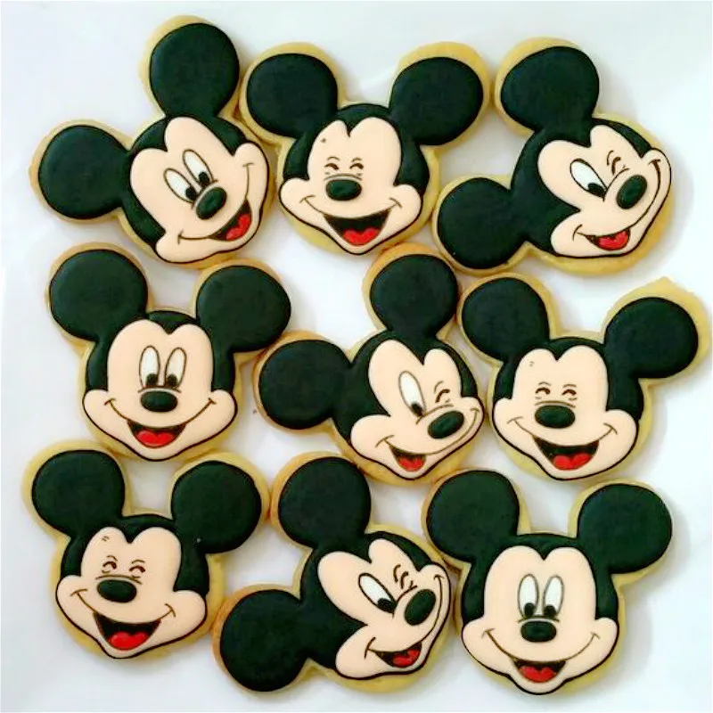 Mouse Cookie Cutter 4 Shapes Ears Side Face Palm and Candy Biscuit Pastry Mold Tools Stainless Steel For Kids