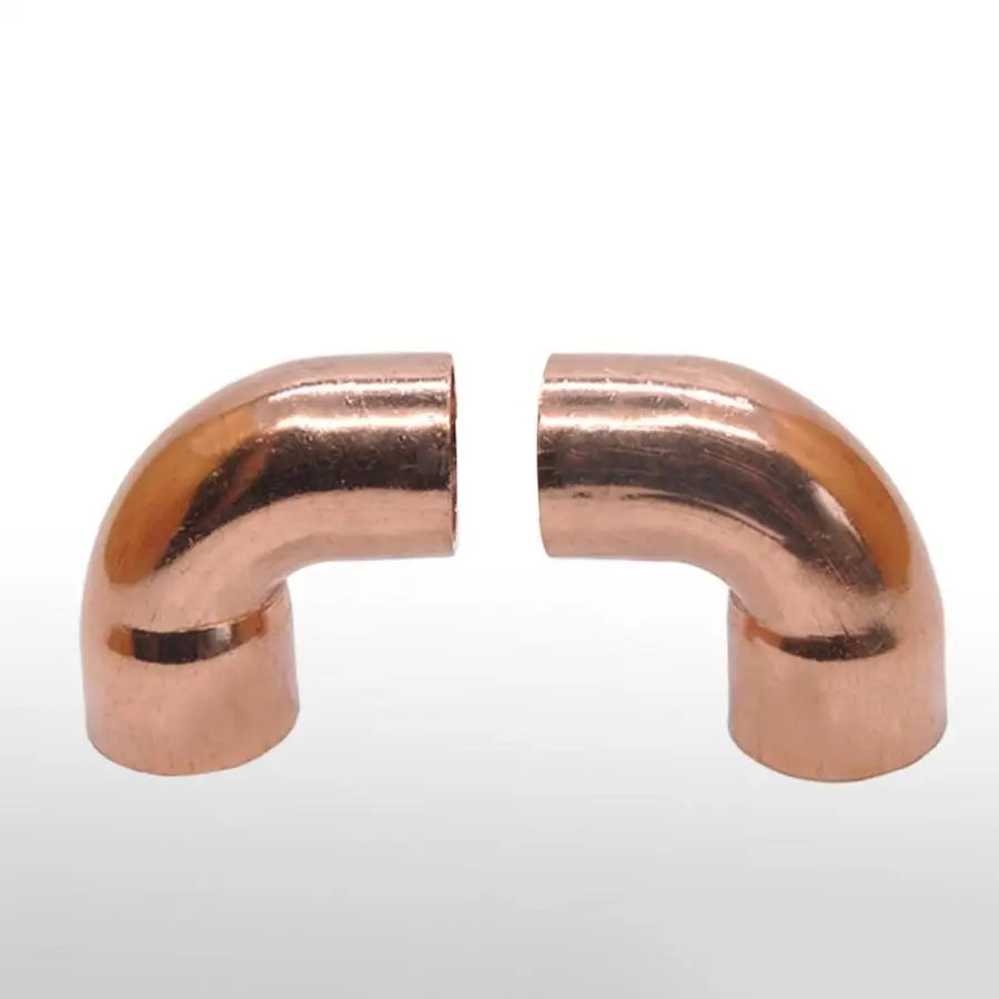 

19mm ID x 19mm OD x 1.2mm Thickness Copper 90 Elbow Short Radius Scoket Weld End Feed Coupler Plumbing Fitting Water Gas Oil