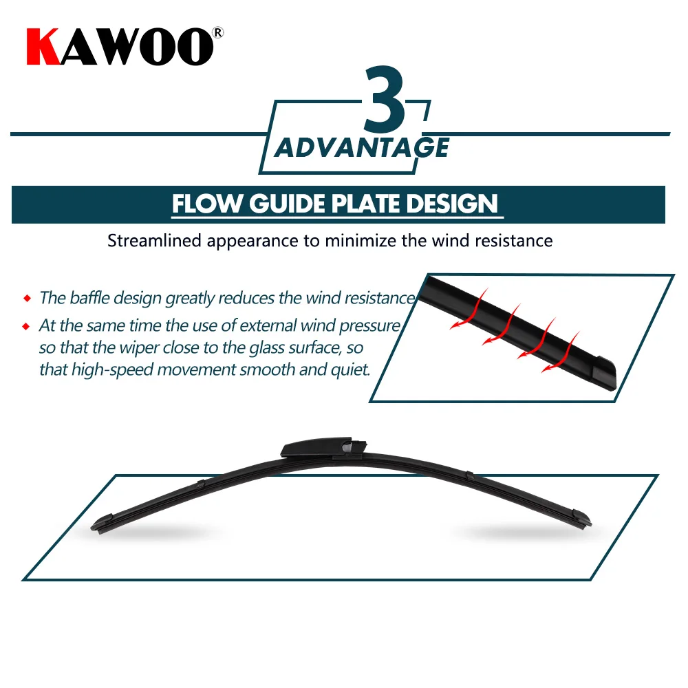 KAWOO, 2 шт., автомобильные щетки стеклоочистителя 2"+ 22" для AUDI A4(B7) 2003-2008, автомобильные мягкие резиновые ветровые стеклоочистители, лезвия, автомобильные аксессуары, Стайлинг