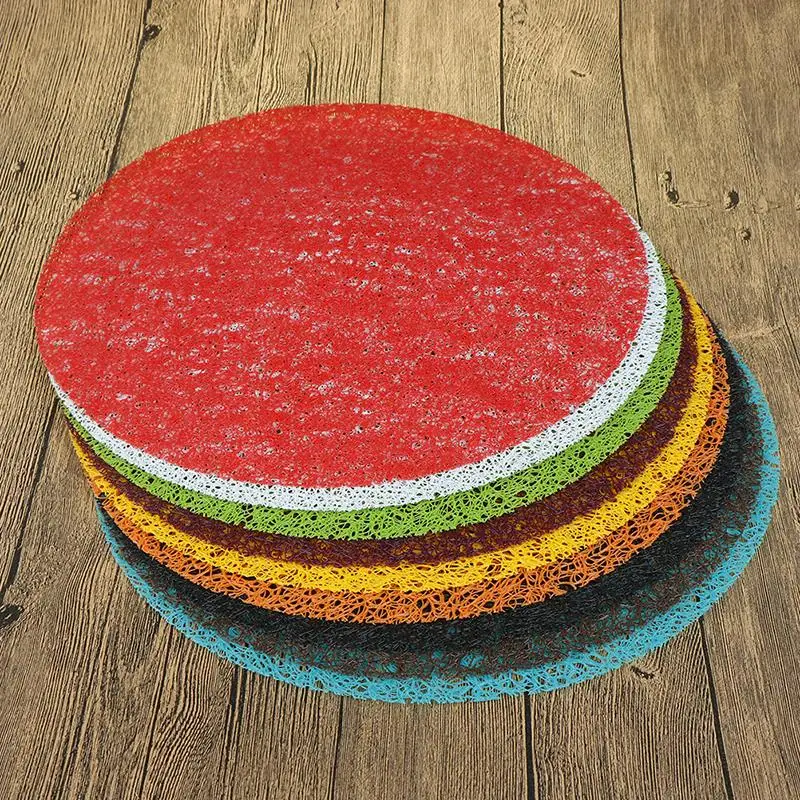 1pc Creative Round Plastic Table Mat Transparent Crystal Pad Slip-resistant  Insulation Pad Placemat Dining