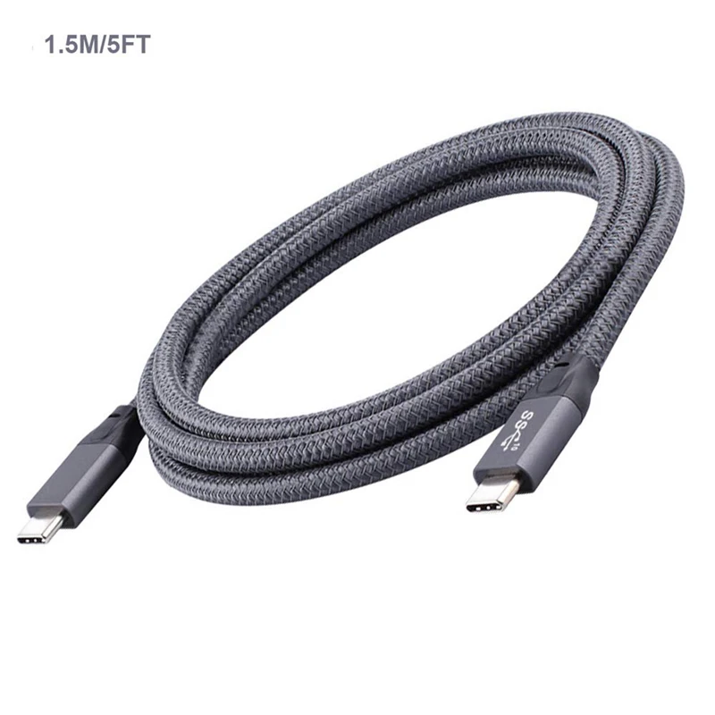 USB C к USB C кабель, USB C 3,1 Gen 2 кабель 5A 100W с e-маркером для 4K видео и PD нейлоновый плетеный шнур зарядное устройство для macbook