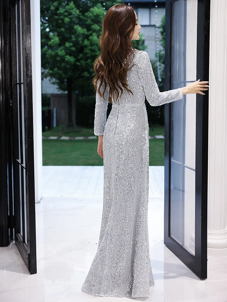 Kleid silber langarm Clearance