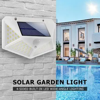 

100 LED Solar Light Outdoor Solar Lamp Powered Sunlight 3 Modes PIR Motion Sensor for Garden Decoration Wall Street