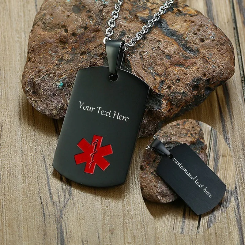 medical alert dog tag necklace