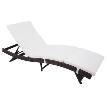 

195 x 68 x 33 CM S Style Patio Chaise Lounge Embossing Vines Chaise Lounge Chair Brown for Outdoor Bedroom Living Room
