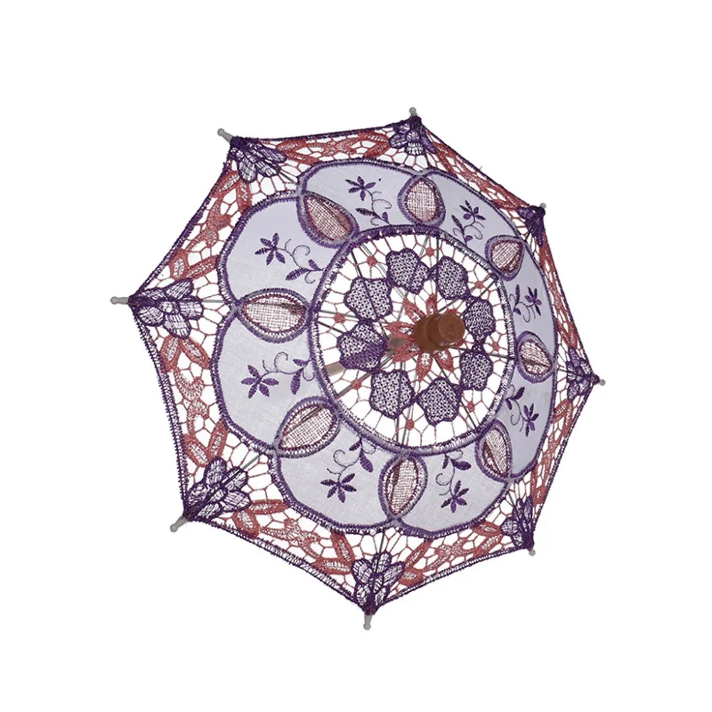 Mini Vintage Wood Embroidery Pure Cotton Lace Umbrella Wedding Umbrella So Small for Wedding Gift Photo Props Kids Gift #3B31 (21)