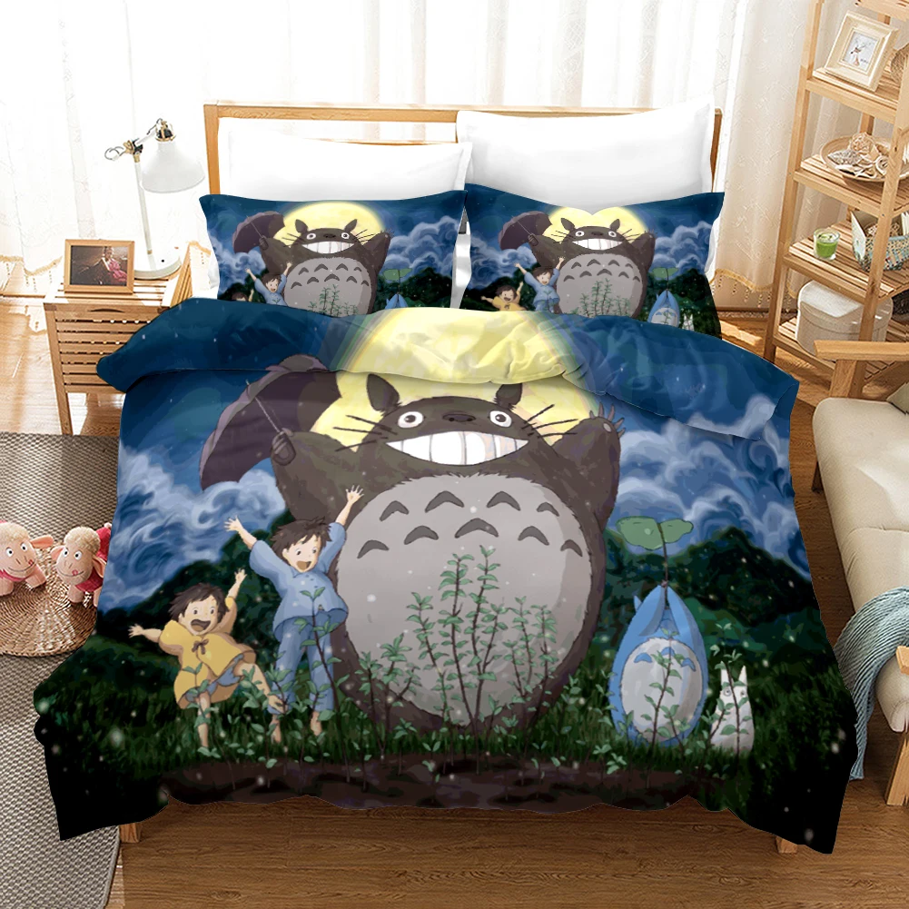 Neighbor Totoro Duvet Cover 3d Catoon Set Bedding Set Luxury