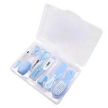 9 шт., носовой аспиратор, пинцет для новорожденных, набор для ухода, детский маникюрный термометр, ножницы, ежедневный уход, гребень для здоровья