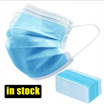

50Pcs/Lot Disposable Masks 3-layer Non-Woven Masks Anti Virus Dust Mouth Face Mask Protection Soft Protective Mask