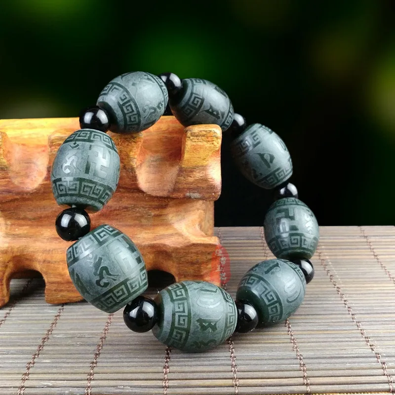 Natural Jade Armreifen - Handgeschnitzter Jadeit Armband Für Frauen & Männer