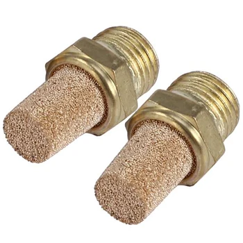 

10 Pcs (1/4) Pneumatic Solenoid Valve Installed Muffler Copper Muffler Long Head