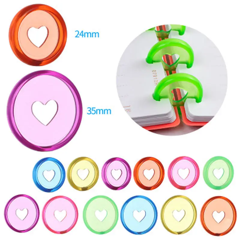 100pcs Colorful Disc Binding Ring Loose Leaf T Mushroom Hole Arc Binding Book Rings for DIY Notebook Binder Office Supply