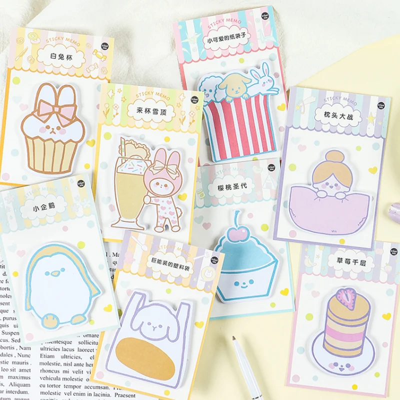 

Teenage girl Cake cold drink memo pad planner sticky note paper sticker kawaii stationery pepalaria office school supplies