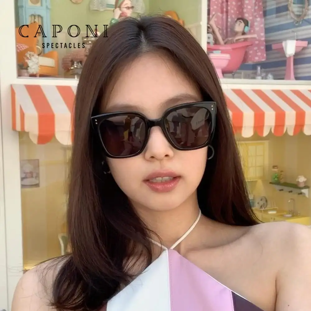 Женские солнцезащитные очки CAPONI Gentle Jennie KUKU 01 новинка 2020 оверсайз защита глаз УФ лучи модные ретро оттенки
