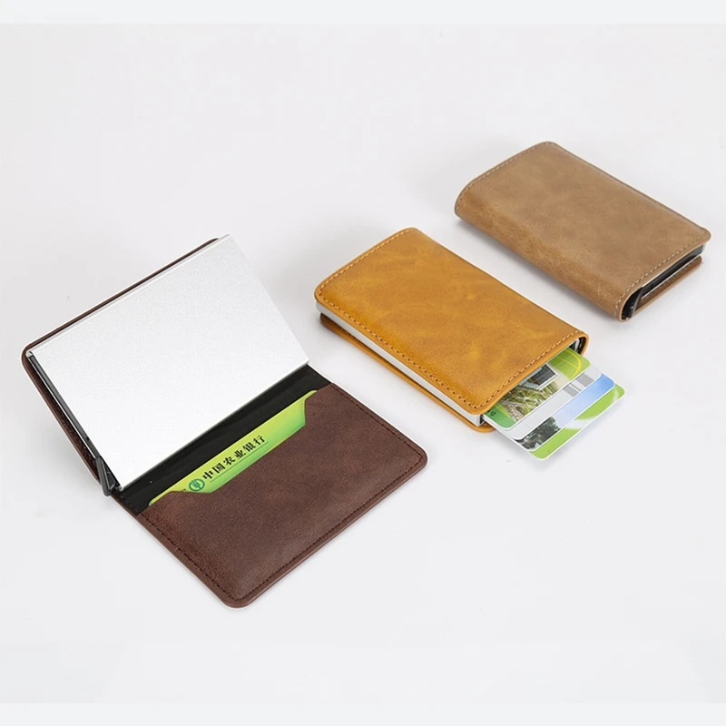 1 шт. бумажник из искусственной кожи коробка для хранения антимагнитных кредитных карт металлическая коробка для карт красивые коробки для хранения Контейнер