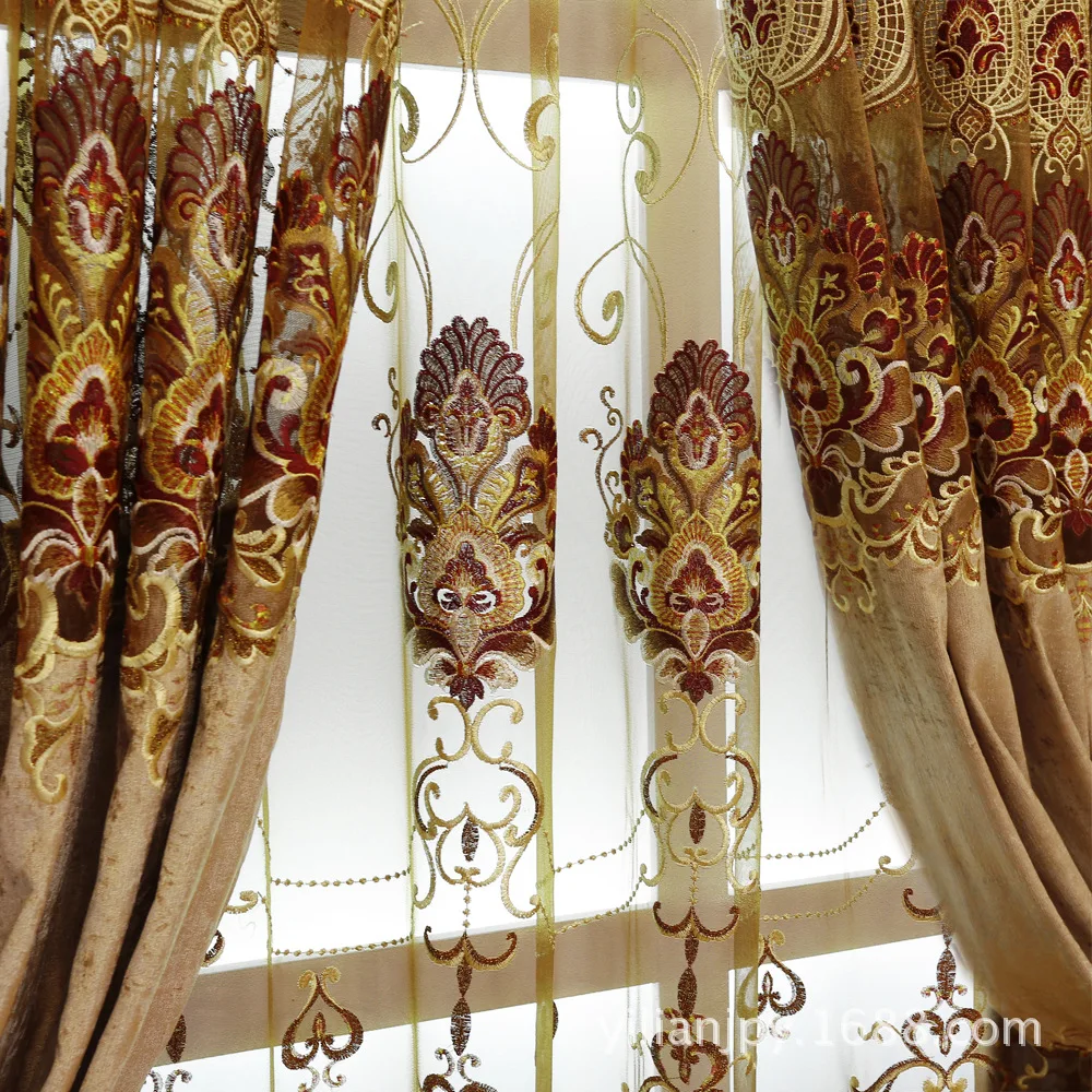 

High-end Luxury Chenille Embroidered Curtain Curtain European Curtains In The Living Room