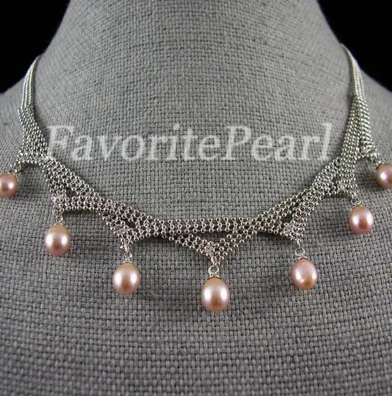 

Новое поступление, любимое женское колье 7-8 мм 14,5-18 дюймов, фиолетовое ожерелье из натурального пресноводного жемчуга, ювелирные украшения для свадебной вечеринки