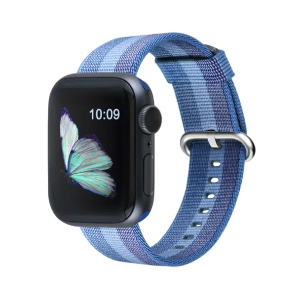 Тканый нейлоновый сменный ремешок для Apple Watch series 4/5 40 мм 44 мм тканевый браслет для Iwatch series 3 2 1 38 мм 42 мм - Цвет ремешка: Color 22