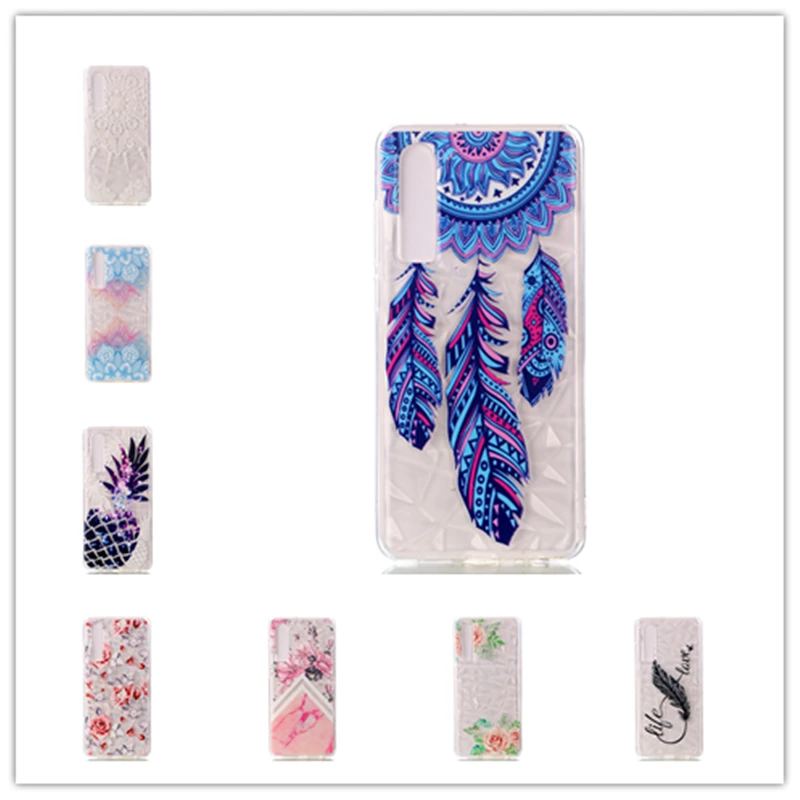 Diamond Floral TPU Case for Huawei Y6 Prime 2019 Relief Soft Cover Y5 Y9 2018 Wind Chimes Clear | Мобильные телефоны и
