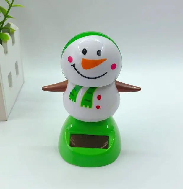 Автомобиль на солнечной энергии автоматически качается Рождественский Снеговик игрушка авто Креативные украшения домашний декор Рождественское украшение подарок - Название цвета: F