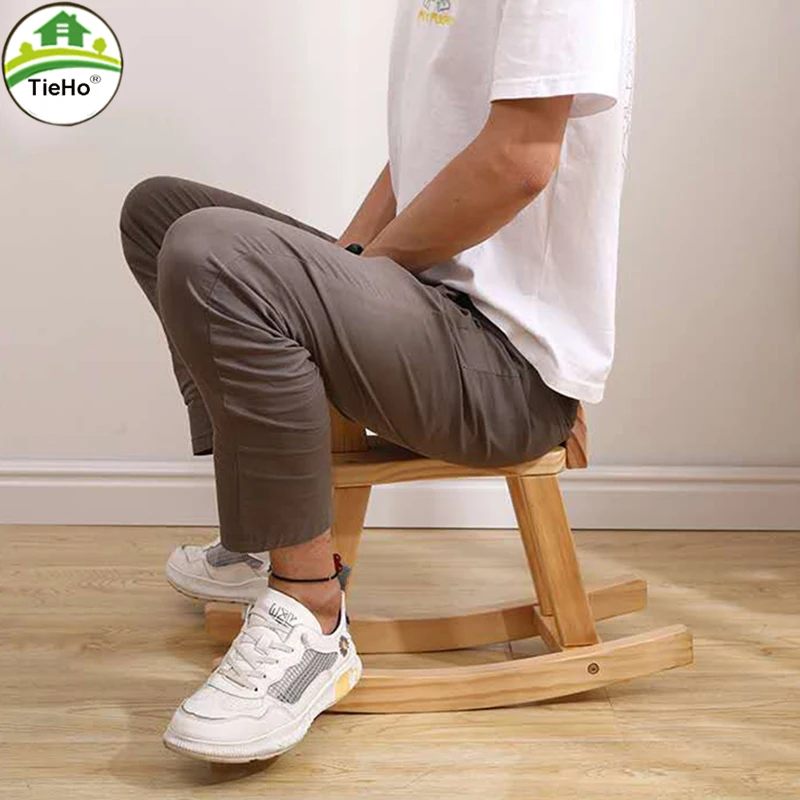 TieHo Solid wood Horse Children's Rocking Chair Stools Kids Stools For 1-7 Years Old Kids Children Furniture