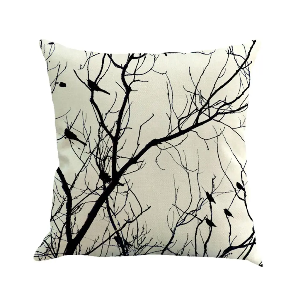 

Tree Bird Wood Pattern Cotton Linen Pillow Cover Pillow Bedding Sets 45*45cm Pillowcase Drop Shipping
