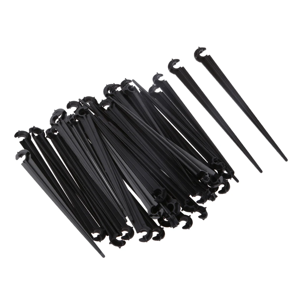 Hook fixed Stem Support Stake Compatible with 4/7 Drip Irrigation Water Hose Pack of 100