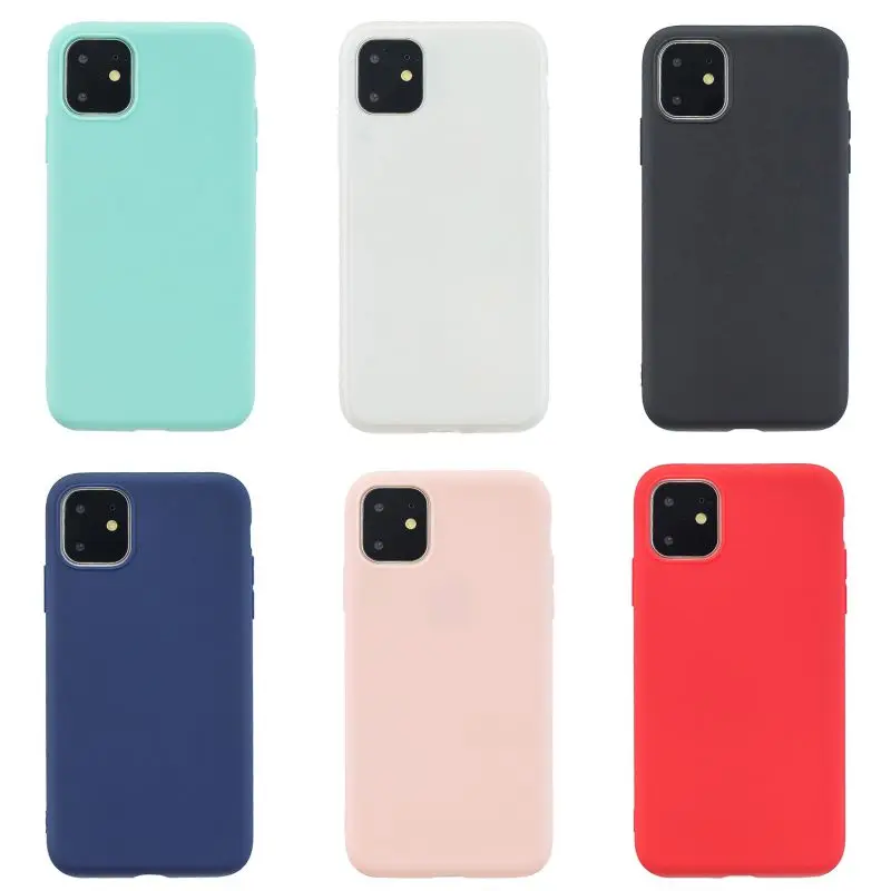 Новые однотонные силиконовые чехлы для IPhone 11Pro Iphone 11 Нескользящие Симпатичные