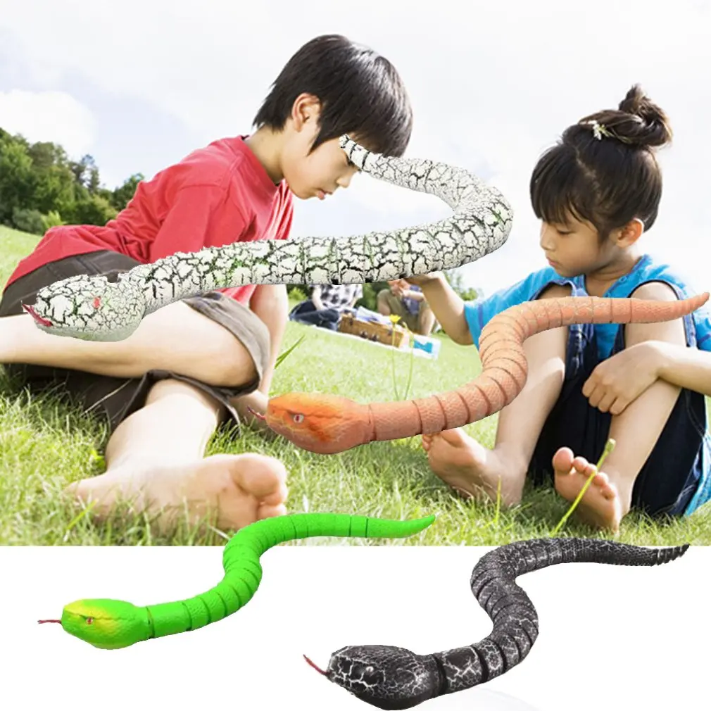 RC Animal Toys Kids Remote Control Snake Rattlesnake Toy Child Plastic Trick Terrifying Mischief Toy Top Birthday Gift