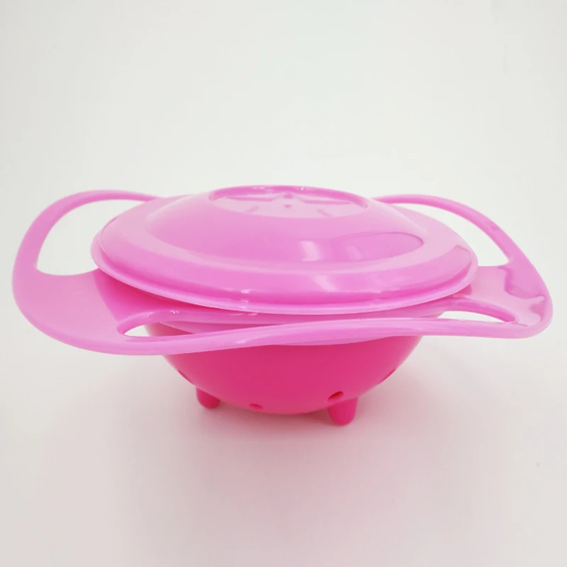 С крышкой Гироскопическая чаша для кормления 360 Вращающийся практичный дизайн детский баланс Новинка Гироскопическая защита от проливания прочная посуда для кормления детей