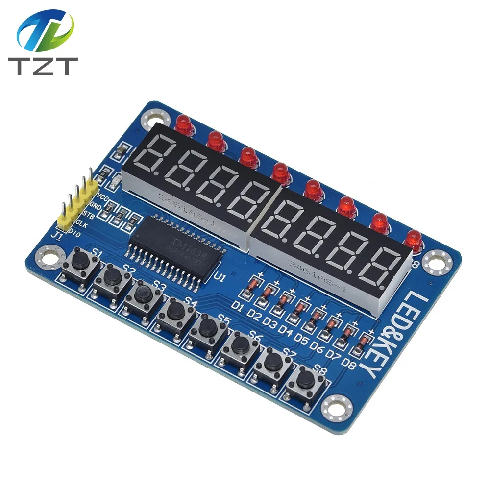 Завеса SPKey Дисплей светодиодной лампой для AVR Arduino 8 бит цифровой светодиодный трубчатая лампа 8-Bit TM1638 модуль