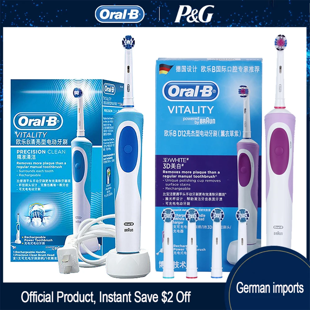 Hot Sale Sonic Electric Toothbrush Replacement-Heads Vitality Oral-B Rachargeable Automatic Rotating 6M5Rkn1W