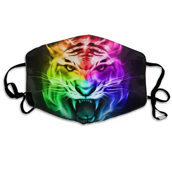 

Mouth Mask Cool Bright Tiger Print Masks - Breathable Adjustable Windproof Mouth-Muffle, Camping Running for Women and Men
