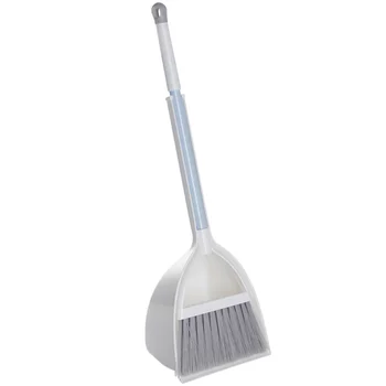 

Small Broom and Dustpan Set Broomstick and Dust Pan Combo for Home Kitchen Room Kids Housework Cleaning Craft (White)
