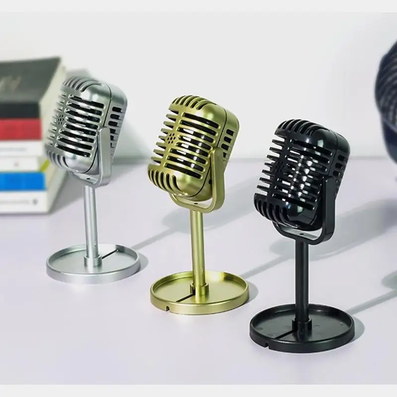 Simulation props microphone Classic Retro Dynamic Vocal vintage microphone Universal Stand for Live Performance Recording wireless headphones with mic Microphones