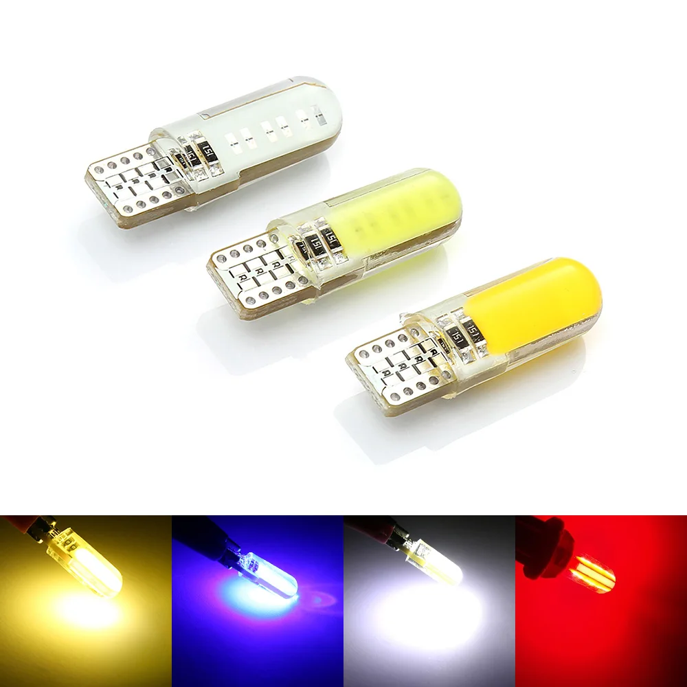 

Auto LED W5W HA CONDOTTO Le Lampadine 194 168 501 12Chip COB guscio di silicone Auto HA CONDOTTO il Faro Luci Supe