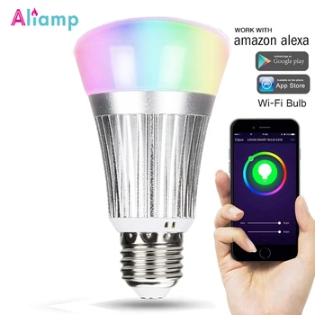 

E26 E27 Smart WiFi LED Light Bulb Lamp 7W Multicolor Dimmable 100W Equivalent RGB Compatible with Amazon Alexa Google Assistant