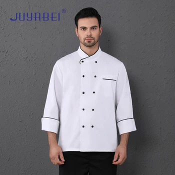 

Long Sleeve Chef Uniform Unisex Restaurant Kitchen Cooking Jacket Cafe Hairdressers Salon Barbecue Bakery Waiter Work Shirt
