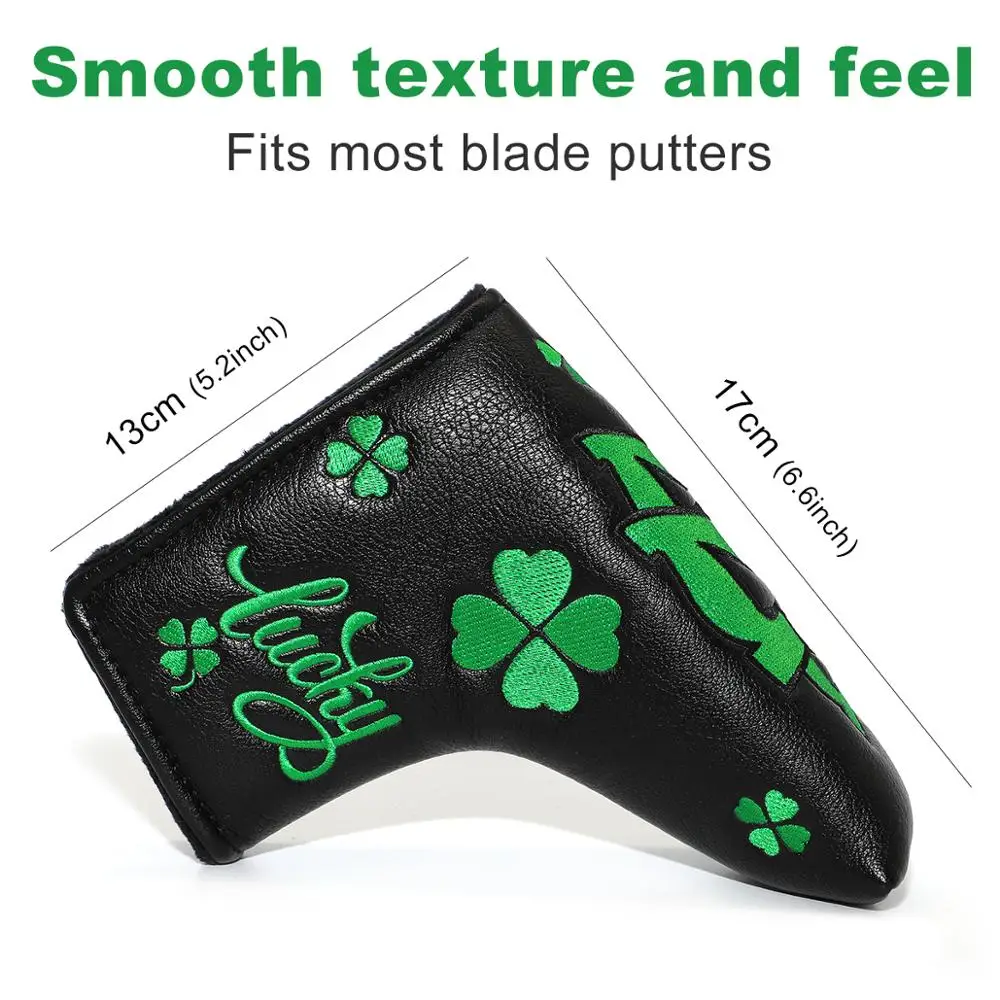 Чехол для клюшки для гольфа Golf Blade Putter головные уборы чехол для головки клюшки для гольфа кожаный чехол для клюшки Магнитный четырехлистный клевер