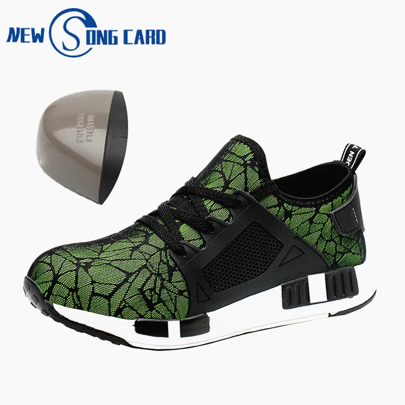 

Lightweight fashion Breathable Safety Shoes 2019 New song card Men Steel Toe anti-smashing sneaker Work Protective Boots 35-46