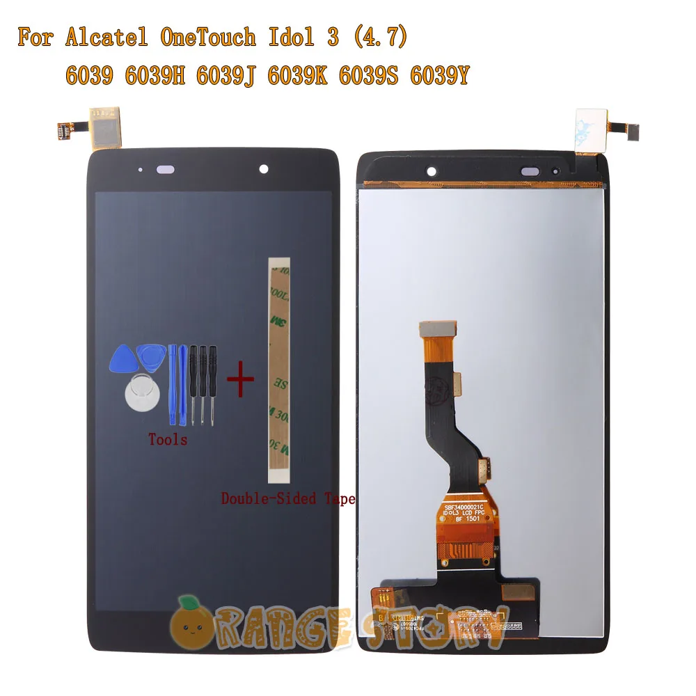 Черный для Alcatel idol 3 4 7 дюймов OT6039 6039 6039Y 6039K 6039H 6039A ЖК экран + сенсорная панель
