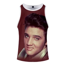 Elvis Presley майка с 3d принтом модная крутой Баскетбол хипстер Удобная популярная летняя с круглым вырезом летняя без рукавов для мужчин/женщин