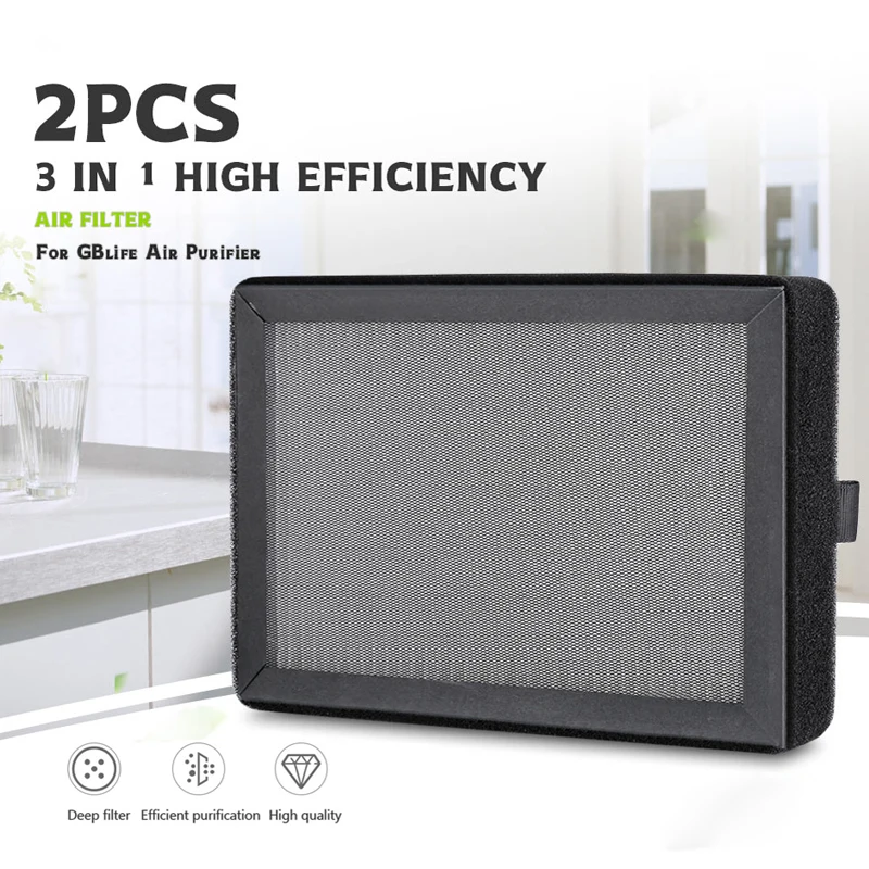 

Original 2PCS 3 in 1 High Efficiency Air Filter for GBlife Air Purifier deep replacement Filter parts for GBlife Air Purifier