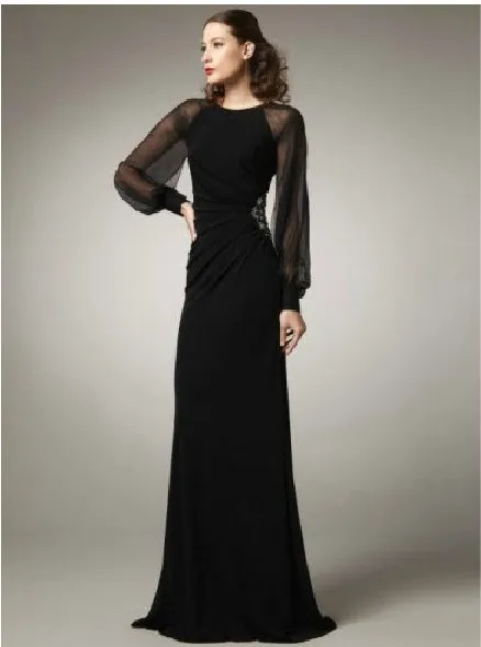 Недорогие новые модные черные вечерние платья-Кафтан с длинным рукавом, vestido de festa longo, вечерние платья для мамы невесты