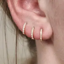 Мини серьги-кольца Huggie 9 мм для женщин vermeil из стерлингового серебра 925 пробы, изящные Изящные маленькие серьги-кольца