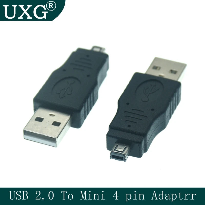 

USB 2.0 to 4Pin adapter data charging cable mini 4p to a male connector double slot data connection plug
