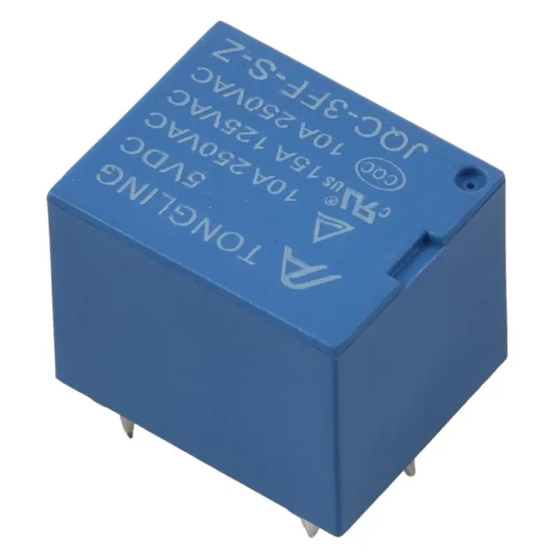 

1 pcs blue + black metal 5-pin conversion type 10A 250VAC JQC-3FF T73 Used 5v relay 1.92 * 1.54 * 1.54cm