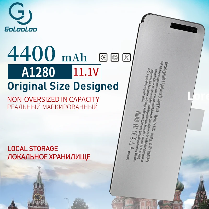 Golooloo 4400 мАч 49Wh Аккумулятор для ноутбука APPLE A1280 MB771 для MACBOOK 1" MB466J/A MB467*/A MC516CH/A